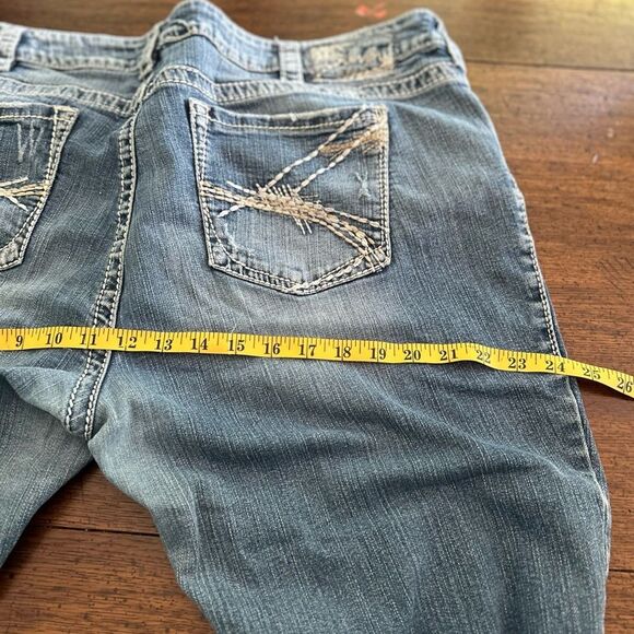 Silver Jeans Grunge Blue Tuesday Bootcut 40/24 Distressed - Picture 4 of 10